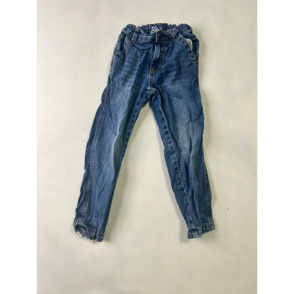 OshKosh Bgosh‎ Boys Blue Carpenter Jeans Size 4T Medium Wash Denim Elastic Waist